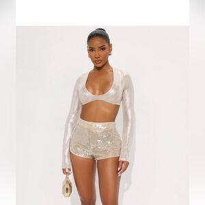 Overlooked champagne crop top